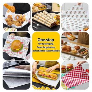 Custom Printed Biodegradable Eco-Friendly Disposable Wax <b>Paper</b> Sheets Food Grade Sandwich Burger Wrapping <b>Paper</b> Packaging - Product Image 2