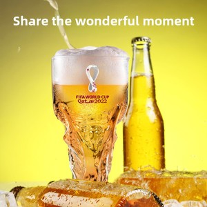 Jarra de Cerveza con Forma de Trofeo de EE. UU.-Canadá-México, de Vidrio de Borosilicato, Diseño Moderno y Minimalista, para Bar - Product Image 4