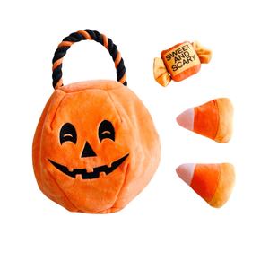 ¡Truco o trato! Juguete masticable de peluche para perros de Halloween, juguete interactivo para perros de calabaza - Product Image 3