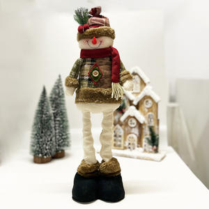 Muñeca telescópica a cuadros copo de nieve Retro, nuevas decoraciones para árboles de Navidad para Hotel, centro comercial, Navidad elegante - Product Image 3
