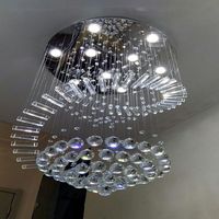 Style américain De Luxe Hôtel Décoratif K9 Suspendu En Cristal Lustres D'escalier Grande Villa Moderne Hall Spirale A MENÉ Des Lumières Pendantes