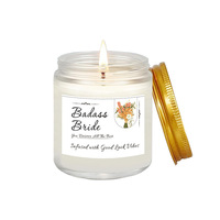 Bougie dans un bocal en verre givré, cadeau de mariage, étiquette personnalisée |   Bougie parfumée à la cire de soja, cadeau pour une fête nuptiale |   Boîte cadeau de luxe avec couvercle personnalisé