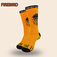 Chaussettes de cyclisme personnalisées OEM, chaussettes de haute qualité, logo par sublimation, chaussettes de compression en nylon pour le cyclisme, logo personnalisé