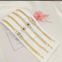 Rantai Cuban Tebal Pria 6-14mm Terbuat dari Tembaga Emas 18k Klasik Vintage Trendi Hip Hop Gelang Rantai Modis