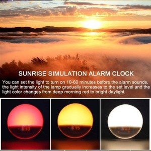 Réveil intelligent WiFi avec commande vocale, lumière d'aube, radio FM, lampe de réveil, lanterne d'aube et horloge d'ambiance - Product Image 4