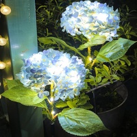 Lampu LED Bentuk Bunga Hydrangea, Lampu Lanskap Tahan Air untuk Dekorasi Halaman, Rumput, Jalan Setapak, Teras, dan Taman
