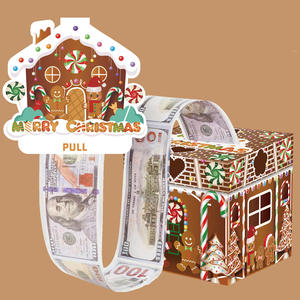 กล่องกระดาษสี่เหลี่ยมรีไซเคิลได้พร้อมที่จับของขวัญสุดเซอร์ไพรส์กล่องปาร์ตี้ธีมคริสต์มาส - Product Image 5