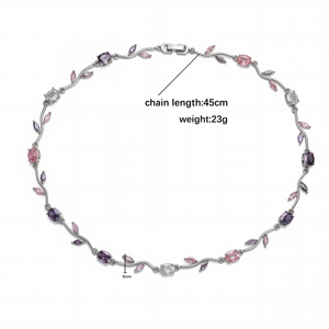 Gioielli di Lusso da <span class=keywords><strong>Donna</strong></span> in Ottone, <span class=keywords><strong>Bracciale</strong></span> <span class=keywords><strong>e</strong></span> <span class=keywords><strong>Collana</strong></span> a Tulipano con Catena Placcata Oro, Pietra Principale in Zircone - Product Image 4