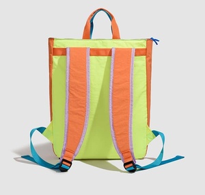Sac à dos décontracté en nylon à pois avec bandoulière arquée, design léger et souple, fermeture éclair, port USB, unisexe, usage quotidien - Product Image 1