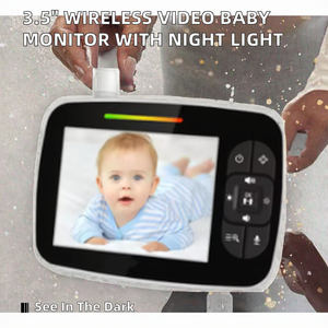 Babyphone sans fil avec écran de 3,5 pouces, audio bidirectionnel, vision nocturne infrarouge, lumière nocturne, mise à niveau Wifi - Product Image 2