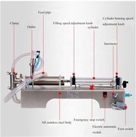 Machine de remplissage liquide pneumatique à piston à double tête horizontale Machine de remplissage pneumatique de remplissage de détergent de boisson d'huile de shampooing