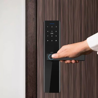 Serrure à levier numérique en aluminium, serrure intelligente avec empreinte digitale, mot de passe, carte-clé, application Tuya, serrure de porte pour la maison, l'hôtel, le bureau