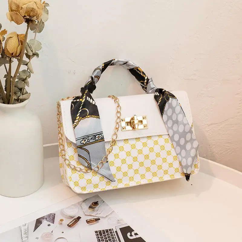 Printed Small Square Bag Ins Mini Chain Messenger Designer Handbags Famous Brands New Women's High-grade PU Fashion Bag PVC