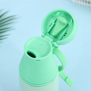 Bouteille isotherme portable 520 ml avec anse de transport, gourde de voyage colorée à imprimé soleil pour enfants, idéale pour le sport - Product Image 3