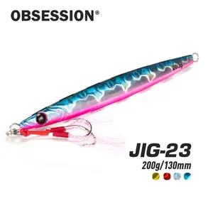 Topline 200g japonês impressão 3D isca de pesca em água salgada isca artificial barata metal lento isca para venda