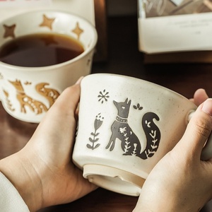 Lelyi Wholesale Retro Exquisite Relief <strong>fox</strong> and Bear Pattern Ceramic <strong>Cups</strong> with High Aesthetic Value Handmade Coffee <strong>Cups</strong> - Product Image 5