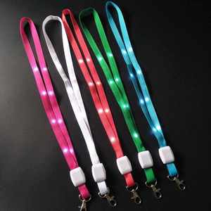 Lanyard LED Blanco con Luz Intermitente Controlada a Distancia, con Impresión Personalizada OEM, para Conferencias y Fiestas, con Batería de Botón, Gran Venta - Product Image 5