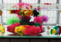 Aquarium Simulé Aménagement Paysager Décorations D'aquarium Petit Poisson En Plastique Simulé Poisson Rouge Colonne D'eau Lampe