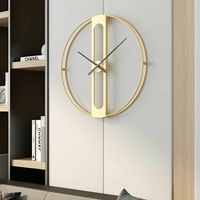 Modern Dekorasi Nordic Emas Logam Bulat Jam Dinding Diameter 50Cm