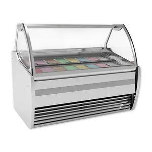 Expositor de helados MEHEN MC16, Vitrina refrigerada por inmersión, vitrina congeladora de helados