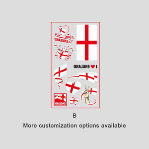 Juego de Tatuajes Temporales con Diseño de Banderas de Equipos Locales y Visitantes, 2 Hojas - Product Image 2
