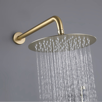 Mitigeur de douche de luxe salle de bain 3 fonctions ensemble de robinets de douche encastrés système de douche à effet pluie en laiton doré brossé