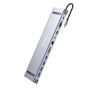 Hub Multi-interfaz USB3.0 <span class=keywords><strong>de</strong></span> Aleación <span class=keywords><strong>de</strong></span> Aluminio, Extensor <span class=keywords><strong>de</strong></span> Puerto <span class=keywords><strong>de</strong></span> Red, <span class=keywords><strong>Estación</strong></span> <span class=keywords><strong>de</strong></span> Acoplamiento <span class=keywords><strong>de</strong></span> <span class=keywords><strong>Audio</strong></span>, PD100W para Computadora Portátil y <span class=keywords><strong>de</strong></span> Escritorio - Product Image 4