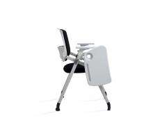 Borito Modern Design Training Room Visitors Mesh Chair Foldable Comfortable Adjustable Writing <b>Pad</b> Study Chair White - Product Image 2