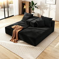 Canapé modulaire sectionnel de luxe en velours côtelé, avec mousse haute densité, lavable, pliable, pour salon, meuble compressé
