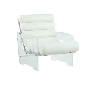 Sofasessel Arm Lucit Soferahmen Stütze Klapptisch Schlafzimmermöbel Nebenbett Tablets moderne Möbel klares Acryl-Nordisches Sofa