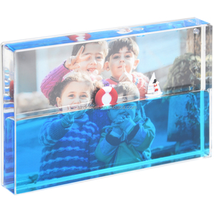 Marcos con temática de mar, accesorios para álbumes de fotos, marcos de fotos con purpurina líquida, adorno de vacaciones con inserto de foto, <span class=keywords><strong>barco</strong></span> flotante - Product Image 5
