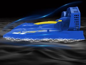 Dwi Dowellin Bateaux télécommandés Aéroglisseur 2.4GHz Bateaux amphibies RC Double moteurs pour piscines Lacs et terres lisses - Product Image 3