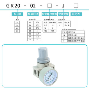 Regulador de presión ajustable Pneulead GR20 3/8 pulgadas con manómetro para aire y gas - Product Image 1