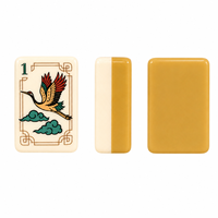 Mahjong Americano Acrílico con Patrón de Grullas Doradas Vintage (160 Fichas) - Regalo de Lujo Clásico Retro Premium para Fiestas y Entretenimiento