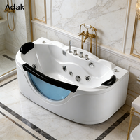 Baignoire autoportante rectangulaire moderne de massage, portable, en acrylique, avec drain, écologique, garantie 5 ans, facile à installer, 60 gal+