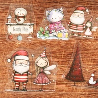 JAI IMAN 74 autocollants de Noël personnalisés avec boîte cadeau Père Noël, décorations auto-adhésives pour arbre de Noël