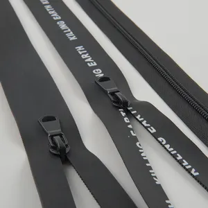 No.3 black PVC waterproof zippers with sliders for tent No.5 outdoor  clothing waterproof zipper with sliders for zipper for bags