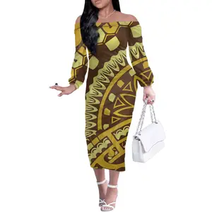 옐로우 스트라이프 패턴 3D 인쇄 아프리카 부족 인쇄 우아한 여성 긴 드레스 가운 봄 착용 Quinceanera 드레스 소녀를위한