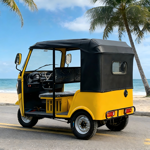 Tricycle motorisé Tuk-Tuk à 3 roues, sièges double rangée, toit en fer, carrosserie ouverte, 1000W+, 150-200cc, 6 passagers, charge utile 400kg, 50-70km/h - Product Image 6