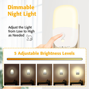 Ajuste de brillo inalámbrico <span class=keywords><strong>Sensor</strong></span> de luz regulable Luz de noche Led Niños Dormitorio Baño Pasillo Escaleras Us/EU Lámpara de pared - Product Image 6