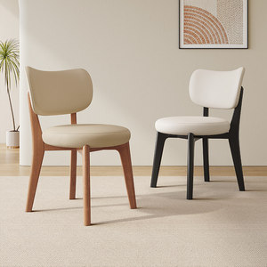 <span class=keywords><strong>Sedie</strong></span> <span class=keywords><strong>da</strong></span> <span class=keywords><strong>Pranzo</strong></span> Moderne Nordiche BST di Alta Gamma con Schienale in Legno Massello e Rivestimento in Pelle, Design Elegante per Arredamento Casa - Product Image 3