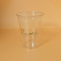 Gobelets en plastique transparent PET de 98 mm de diamètre, 12, 16, 18, 20, 22, 24 oz
