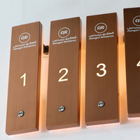 EZD Fabricant d'Usine Arabe Personnalisé Cuivre Antique Acier Inoxydable Signe de Numéro de Porte d'Hôtel Signe Lumineux LED