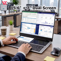 OEM Custom Dual Screen Laptop 15.6" IPS + 7" Touchscreen Intel N95 32GB RAM Notebook PC for Cross Border E Commerce Multitasking