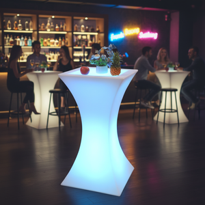 <span class=keywords><strong>Table</strong></span> de bar <span class=keywords><strong>haute</strong></span> à LED avec design moderne, en plastique écologique, 4 places, pour mariage - Product Image 3