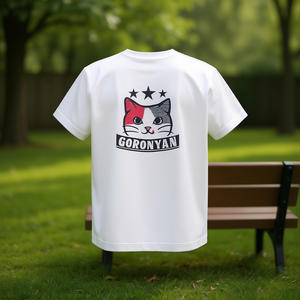 T-shirt Goronyan da uomo e da donna, manica corta, stampa gatto, design divertente, bianco, abbigliamento casual - Product Image 3