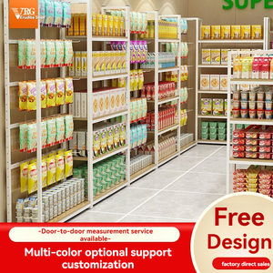 Gôndola Profissional para Supermercado, Expositor Metálico de Carga Leve com 4 Prateleiras, Dupla Face e Face Única, para Conveniência - Product Image 4