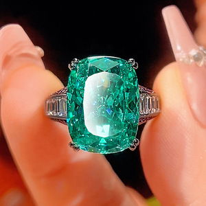 Nouvelle bague haut de gamme 2025 en cuivre plaqué or, imitation nid d'oiseau Chopala vert, pour femme, 12*16 - Product Image 6