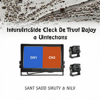 Écran IPS 10,1 pouces 1080P/720P Moniteur DVR AHD 12-36V Kit de 2 caméras de recul étanches vision nocturne pour fourgonnette commerciale