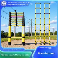 Échelle télescopique industrielle isolée en fibre de verre – Multi-hauteurs (2m-6m) – Conception pliable épaissie – Sécurité électrique